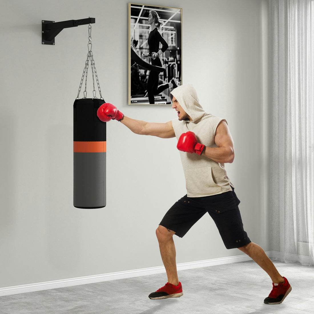Adjustable Wall-Mounted Punch Bag Bracket for Boxing Training