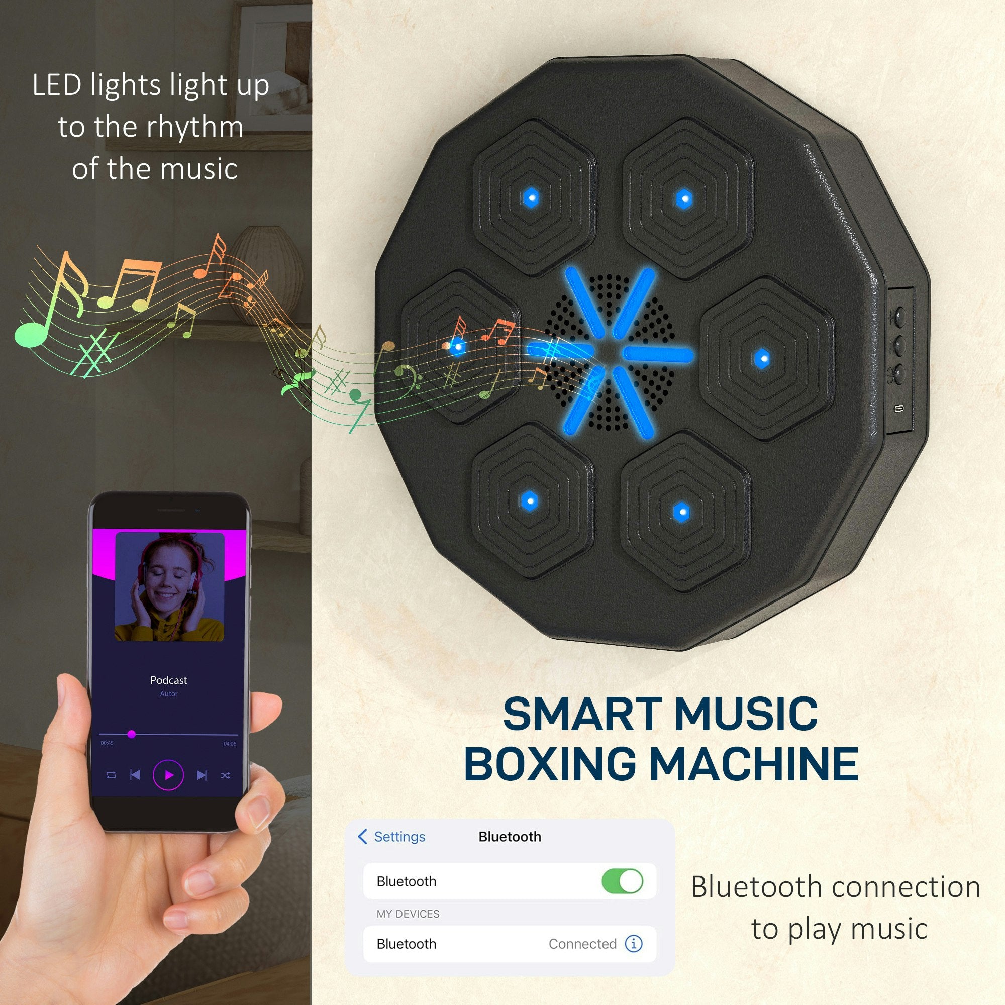 Electronic Target Boxing Machine with Bluetooth & LED